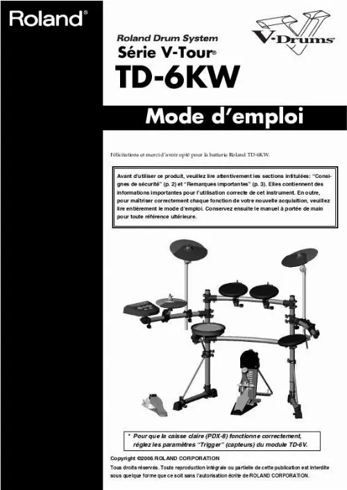 Mode d'emploi ROLAND TD-6KW