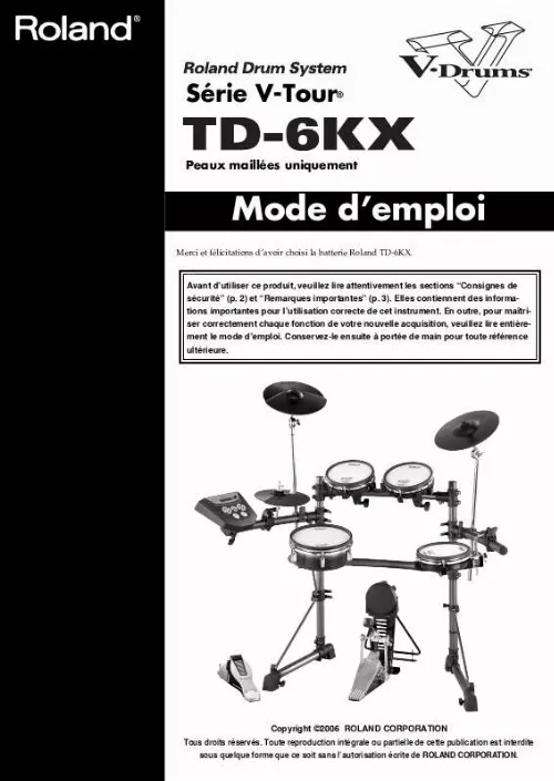 Mode d'emploi ROLAND TD-6KX