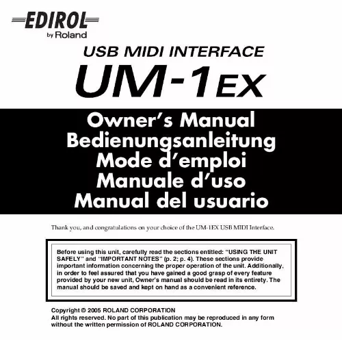 Mode d'emploi ROLAND UM-1EX