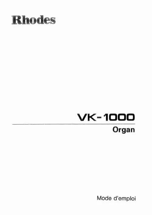 Mode d'emploi ROLAND VK-1000