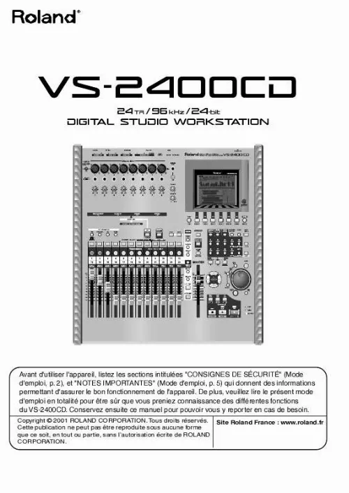 Mode d'emploi ROLAND VS-2400CD