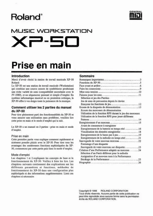 Mode d'emploi ROLAND XP-50
