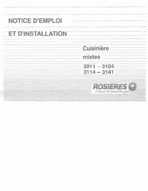 Mode d'emploi ROSIERES 3011