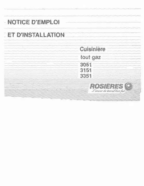 Mode d'emploi ROSIERES 3151