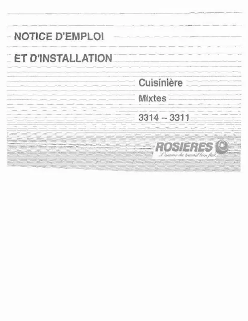 Mode d'emploi ROSIERES 3314