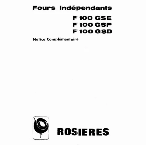 Mode d'emploi ROSIERES F 100 GSE