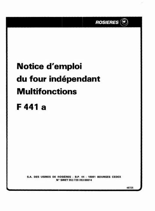 Mode d'emploi ROSIERES F 441 A