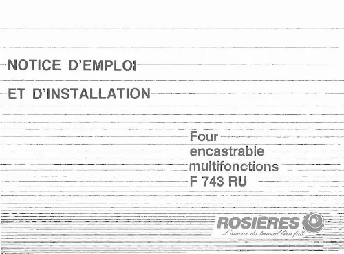 Mode d'emploi ROSIERES F 743 RU