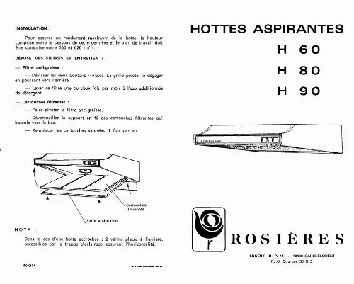 Mode d'emploi ROSIERES H 90