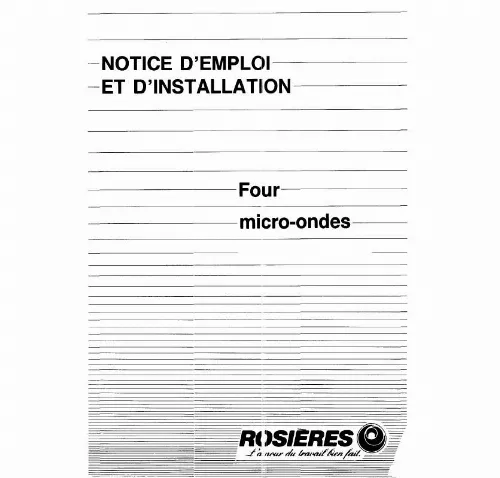 Mode d'emploi ROSIERES MG 17 RB