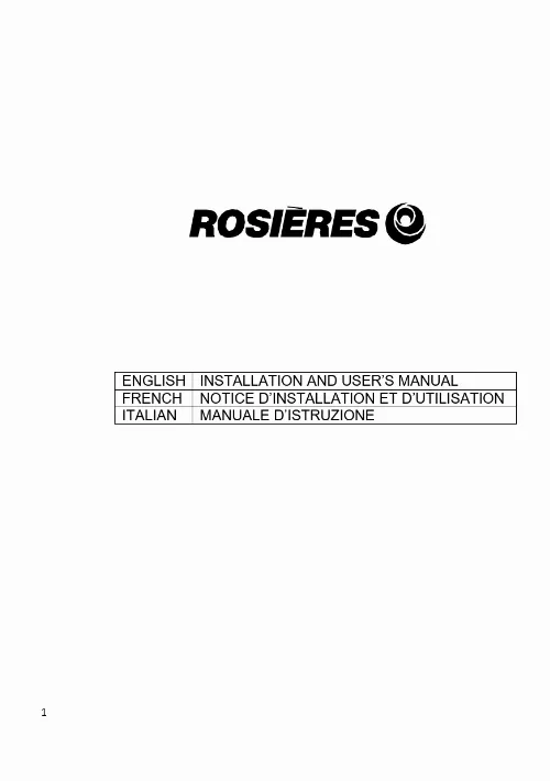 Mode d'emploi ROSIERES RBVS985TIN