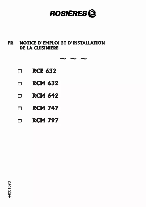 Mode d'emploi ROSIERES RCM747RUBM