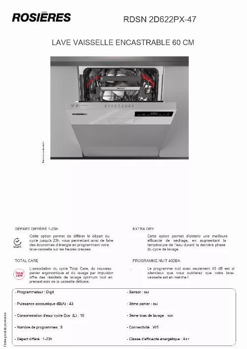 Mode d'emploi ROSIERES RDIN 2D622PX