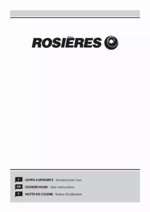 Mode d'emploi ROSIERES RDSV985 RB