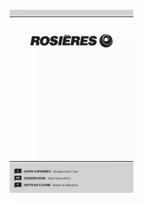 Mode d'emploi ROSIERES RHP 6700 RB