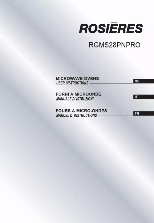 Mode d'emploi ROSIERES RMGS28PNPRO