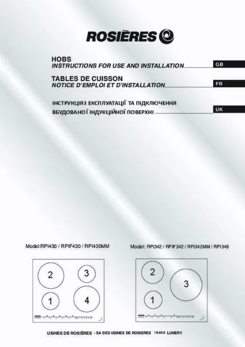 Mode d'emploi ROSIERES RPI342MM