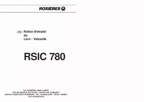 Mode d'emploi ROSIERES RSIC 780