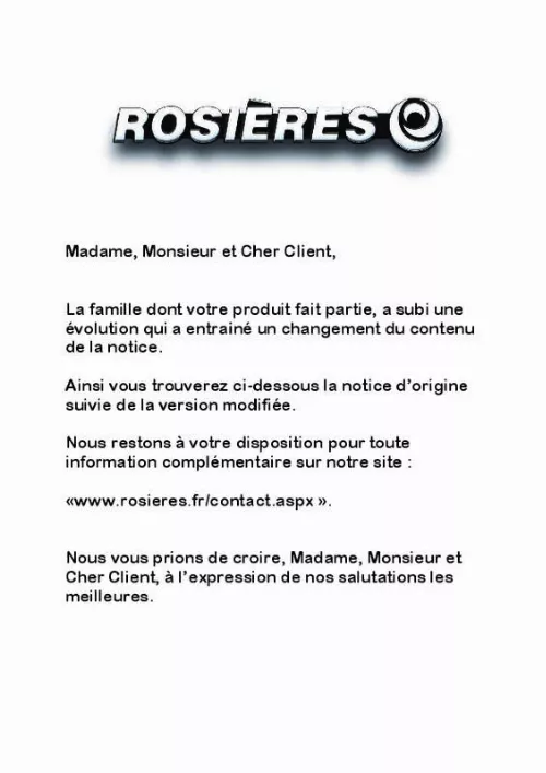 Mode d'emploi ROSIERES RTS 742 IN