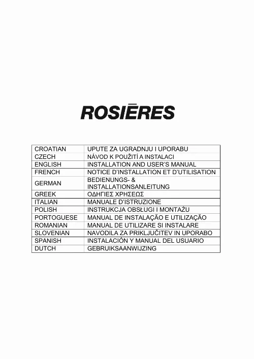 Mode d'emploi ROSIERES RTS9DCX/H