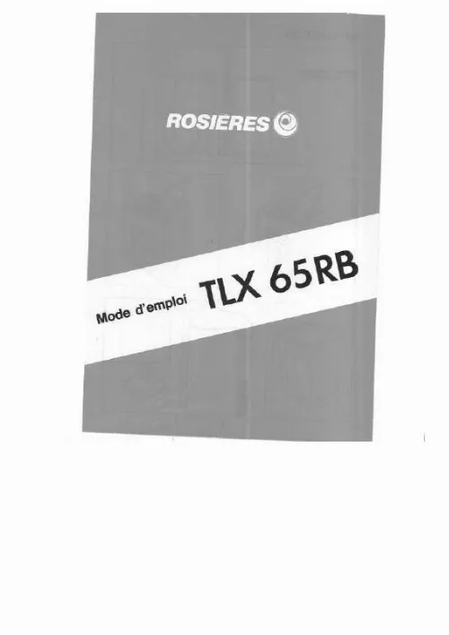 Mode d'emploi ROSIERES TLX 65 RB
