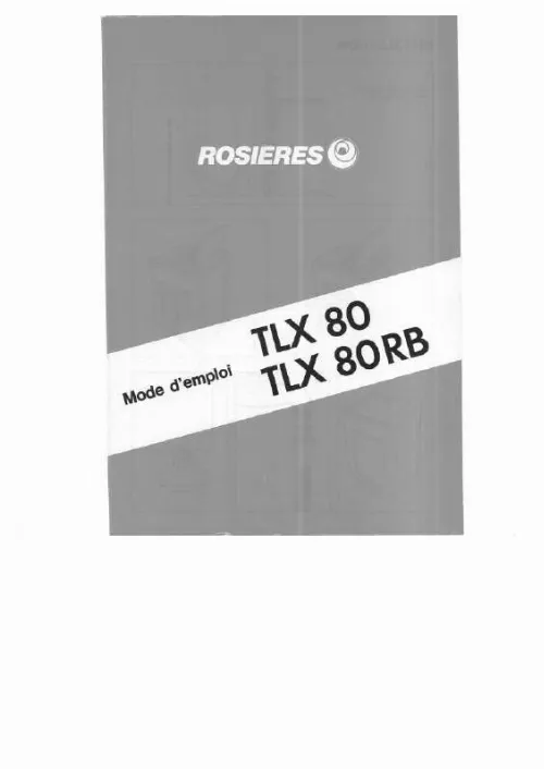 Mode d'emploi ROSIERES TLX 80RB