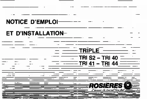 Mode d'emploi ROSIERES TRIPLE