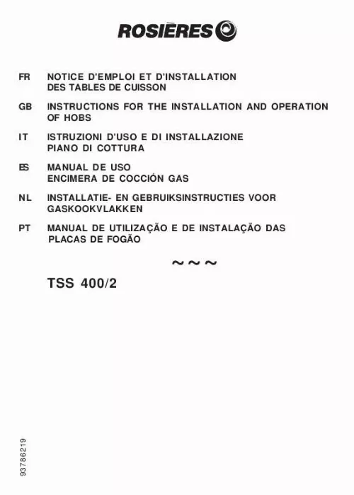 Mode d'emploi ROSIERES TSS 400-2