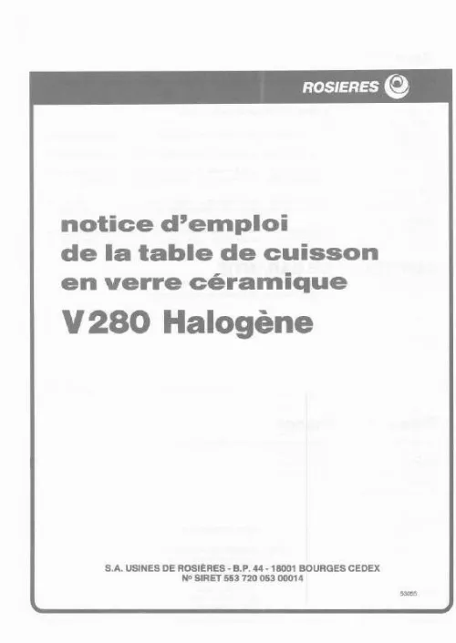 Mode d'emploi ROSIERES V 280