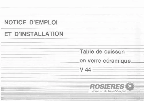 Mode d'emploi ROSIERES V 44