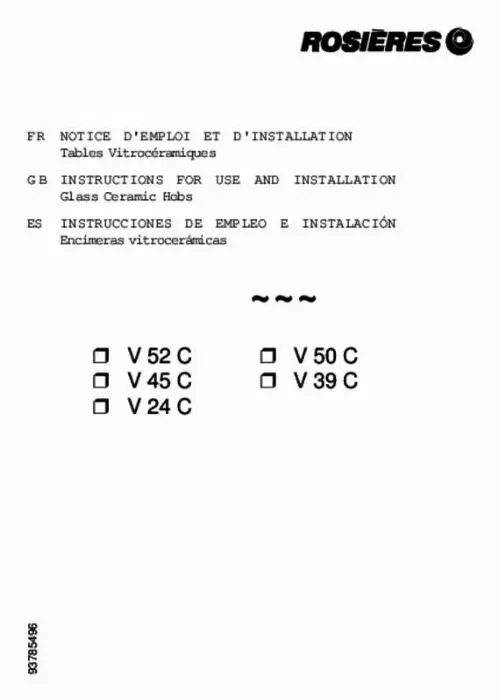 Mode d'emploi ROSIERES V45C