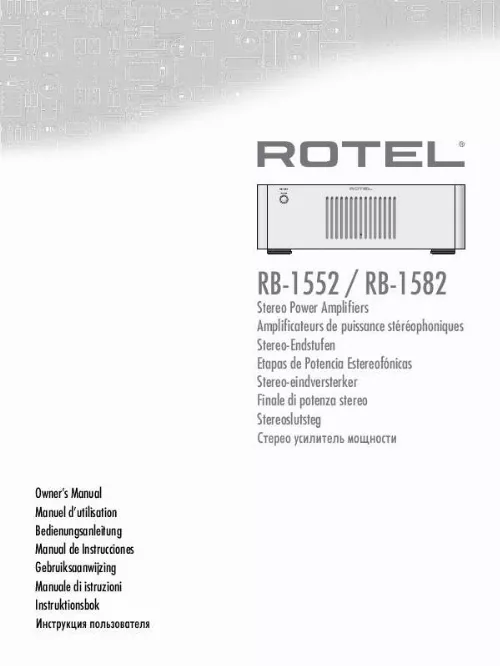 Mode d'emploi ROTEL RB-1552