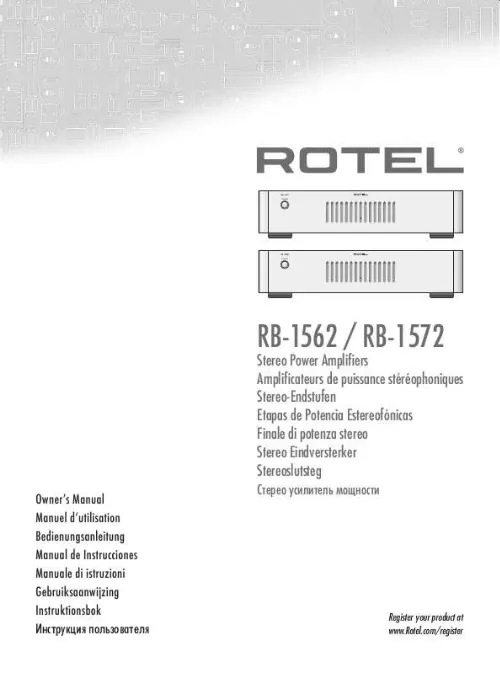 Mode d'emploi ROTEL RB-1562