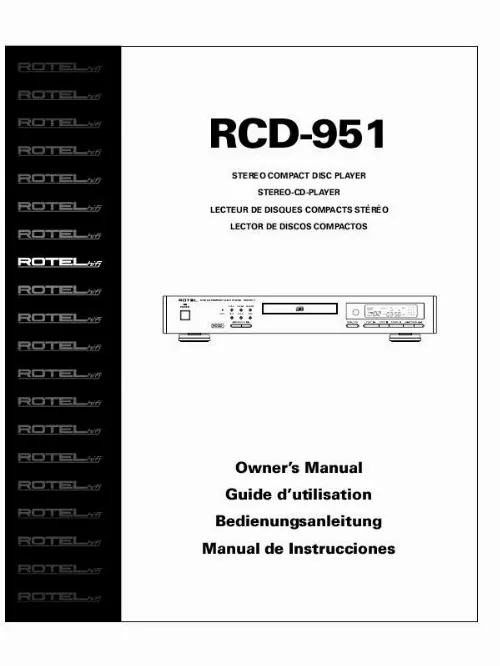 Mode d'emploi ROTEL RCD-951