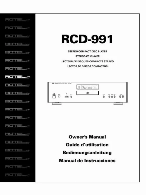 Mode d'emploi ROTEL RCD-991