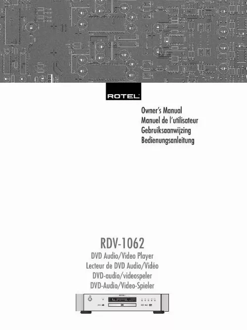 Mode d'emploi ROTEL RDV-1062