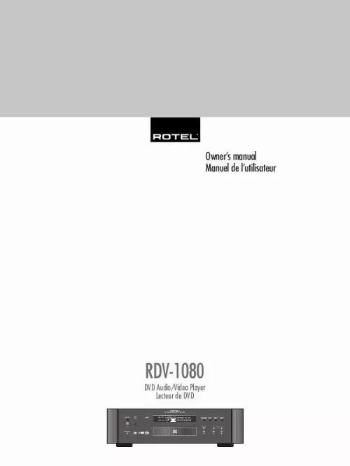Mode d'emploi ROTEL RDV-1080