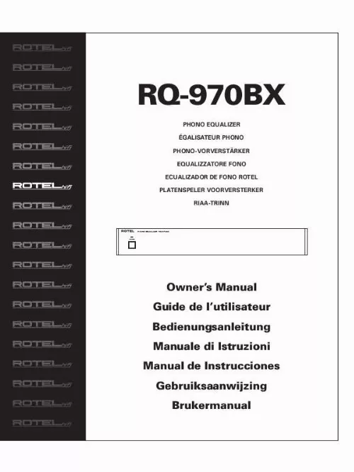 Mode d'emploi ROTEL RQ-970BX