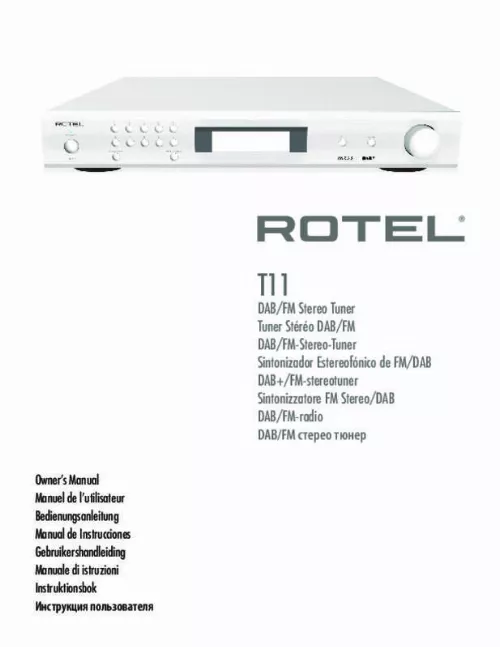 Mode d'emploi ROTEL T11