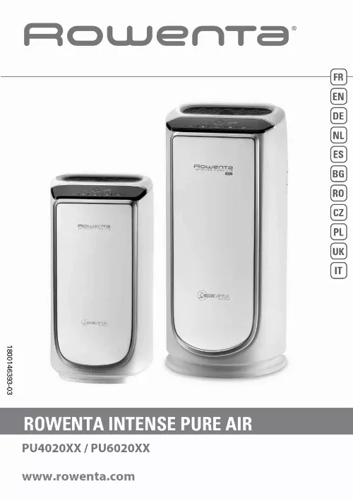 Mode d'emploi ROWENTA INTENSE PURE AIR PU4010