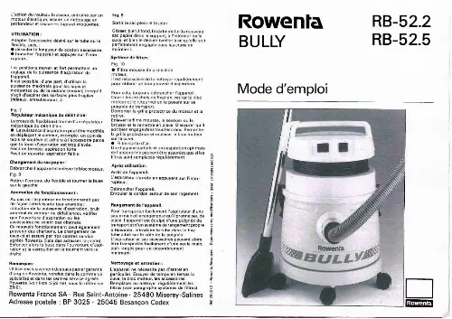 Mode d'emploi ROWENTA RB 52.2 BULLY