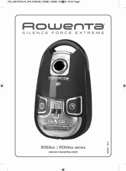 Mode d'emploi ROWENTA RO592511 SILENCE FORCE EXTREME