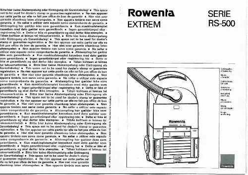 Mode d'emploi ROWENTA RS 500 EXTREM