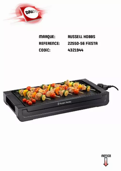 Mode d'emploi RUSSELL HOBBS FIESTA