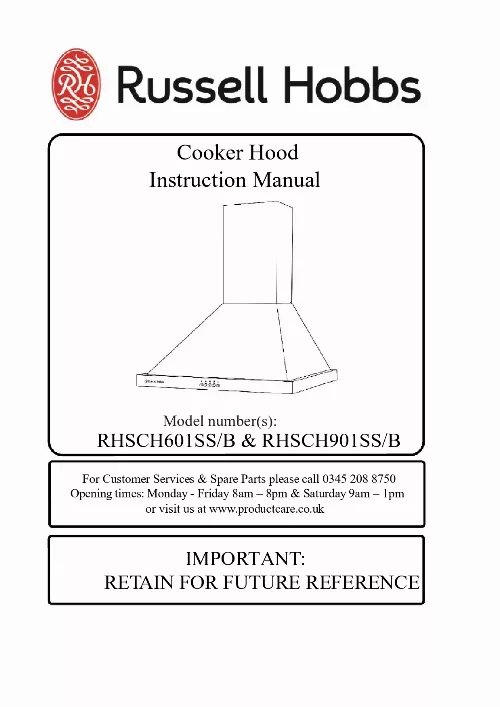 Mode d'emploi RUSSELL HOBBS RHSCH601B