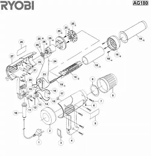Mode d'emploi RYOBI AG180