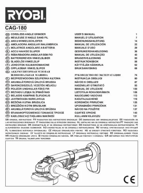 Mode d'emploi RYOBI CAG-180