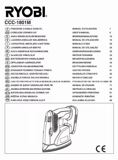 Mode d'emploi RYOBI CCC-1801M