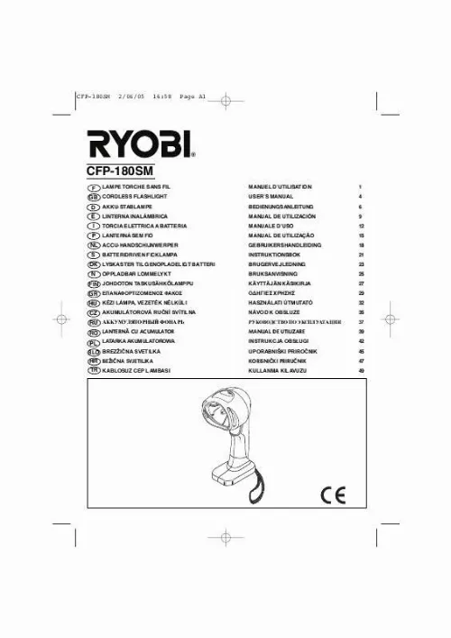 Mode d'emploi RYOBI CFP-180SM