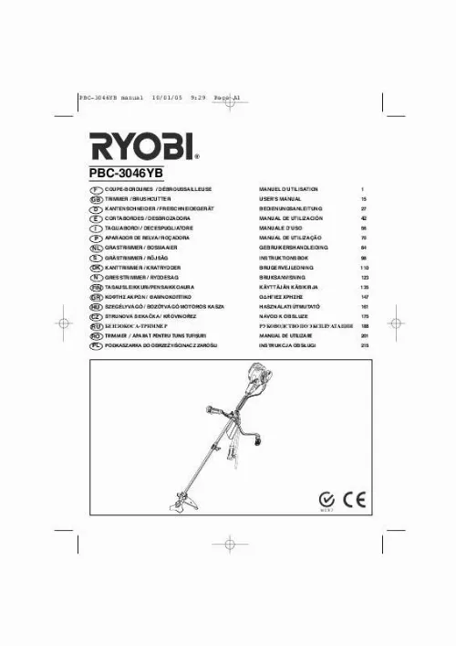 Mode d'emploi RYOBI PBC-3046YB